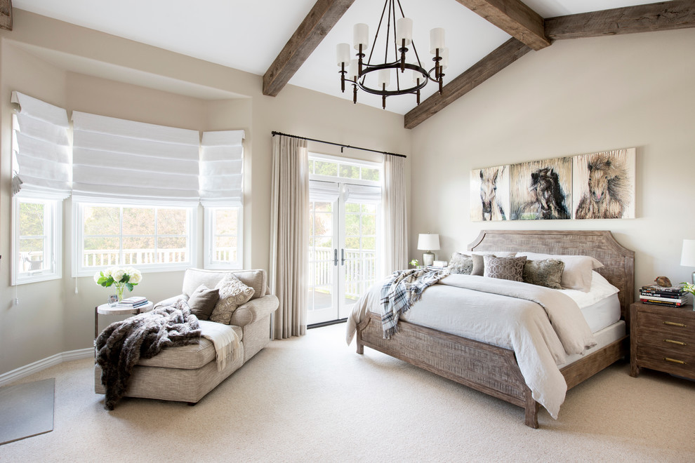Sunlit Farmhouse Bedroom with Rustic Charm & Cozy Textures