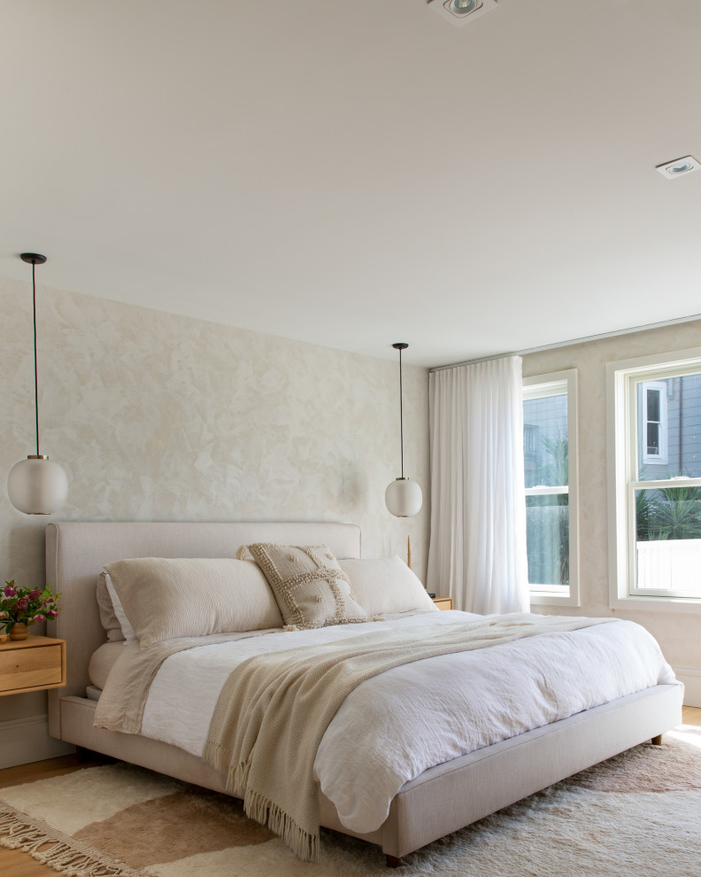 Sunlit Scandinavian Bedroom: Cozy Minimalism with Soft Textures