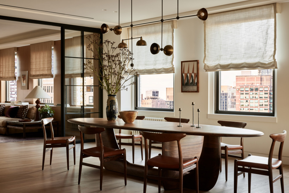 Sunny Mid-Century Modern Dining & Living Open Space