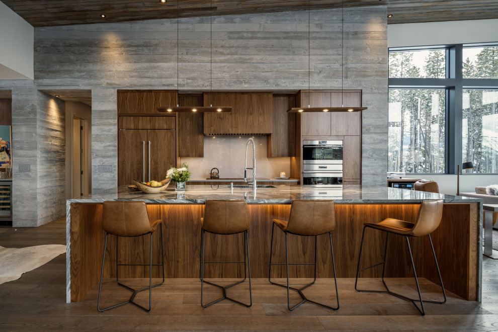 Sunlit Rustic-Modern Kitchen with Island & Warm Wood Accents