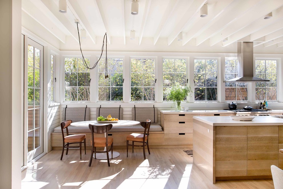 Sunlit Modern Scandinavian Kitchen-Dining Fusion